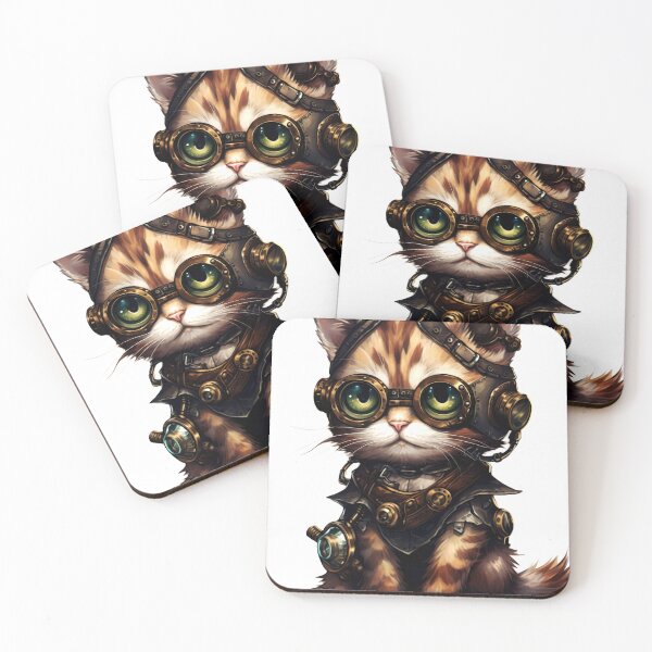 Item preview, Cat Animal Clipart, Steampunk Animal, Mechanical Beast Art, Clockwork Creature, Gear Animal, Steam Powered designed and sold by CoolorPainting.