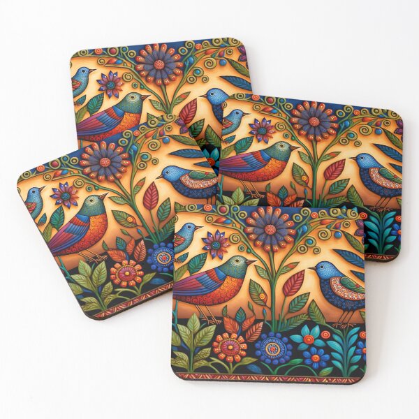 Item preview, Birds - Folk Art 2 designed and sold by Red Witch Art.