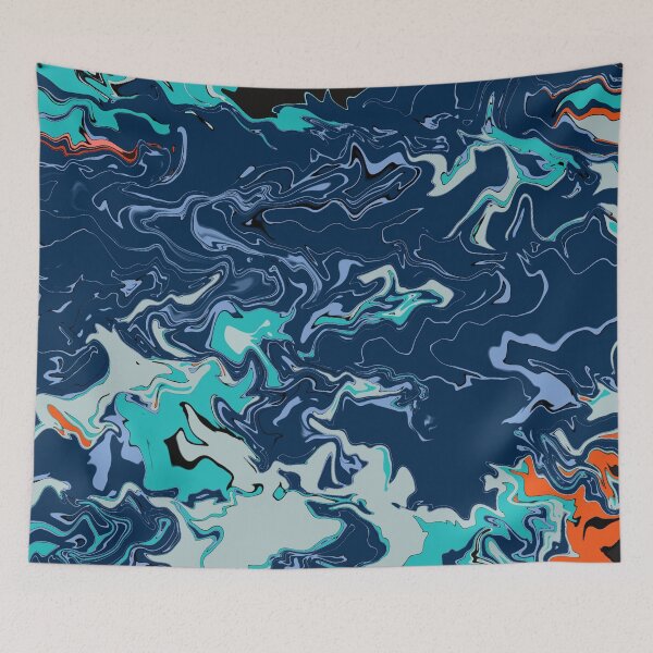 Item preview, teal black swirl designed and sold by awsomepatterns.