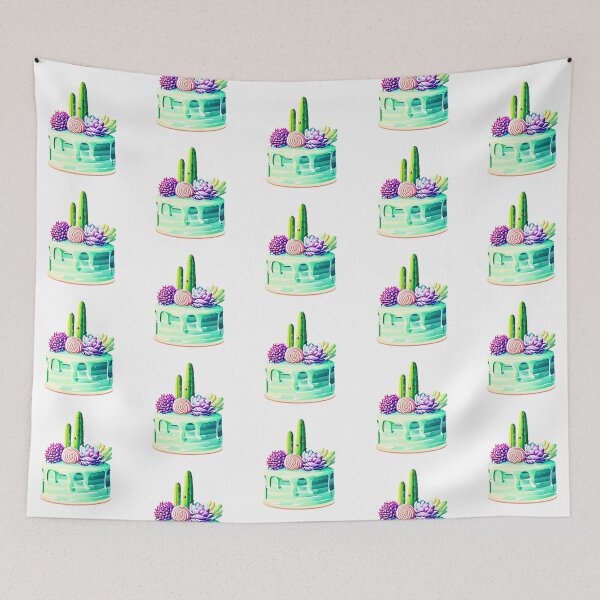 Item preview, Cactus and succulent cake designed and sold by WallabyJelly.