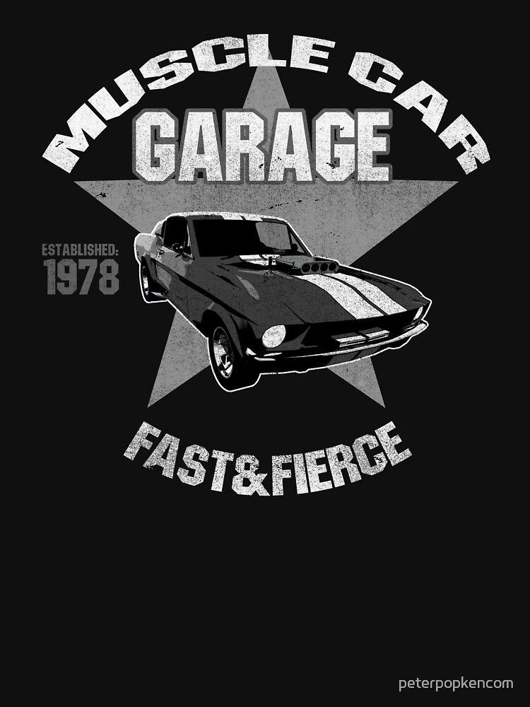 Thumbnail 7 of 7, Classic T-Shirt, Black Muscle Car designed and sold by peterpopkencom.