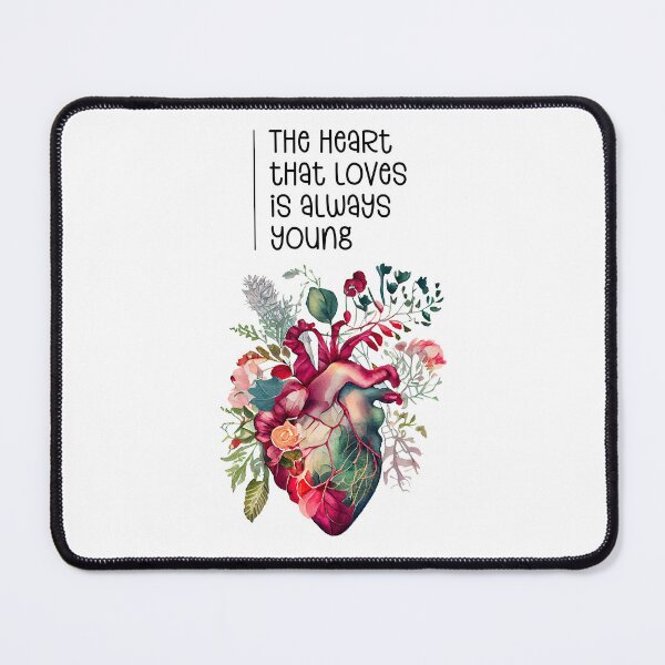 Item preview, The Heart That Loves Is Always Young Proverb Inspirational Quote Floral Haart designed and sold by lesvalises.
