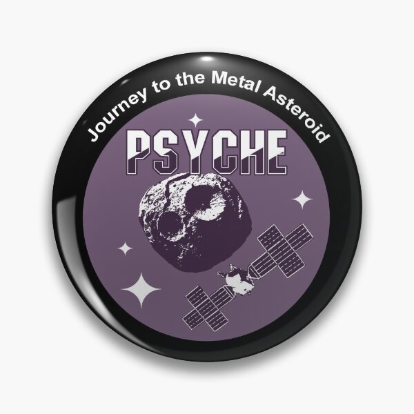 Item preview, Psyche mission to a metal asteroid logo (white) designed and sold by SolidEarthArt.