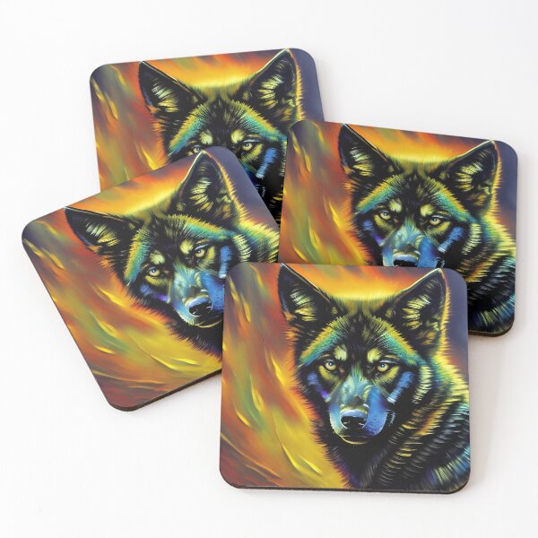Item preview, Black Wolf against Dramatic Background, impasto, Ai Generated Art  designed and sold by ACC .