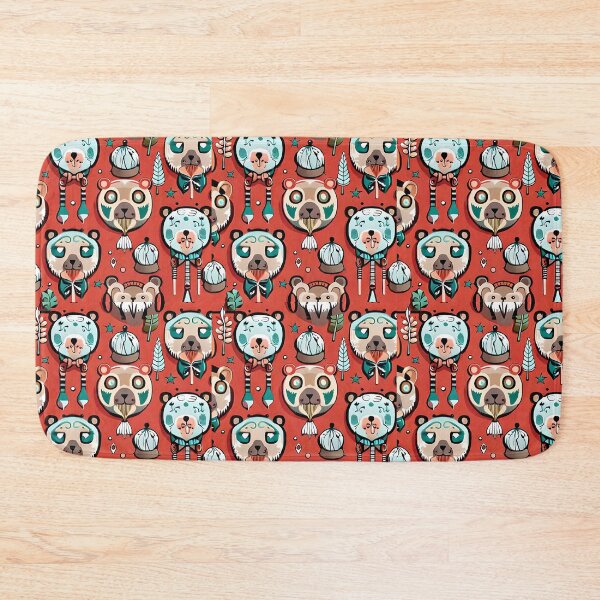 Item preview, A red background with a bunch of faces of panda bears designed and sold by Hillol Bora.