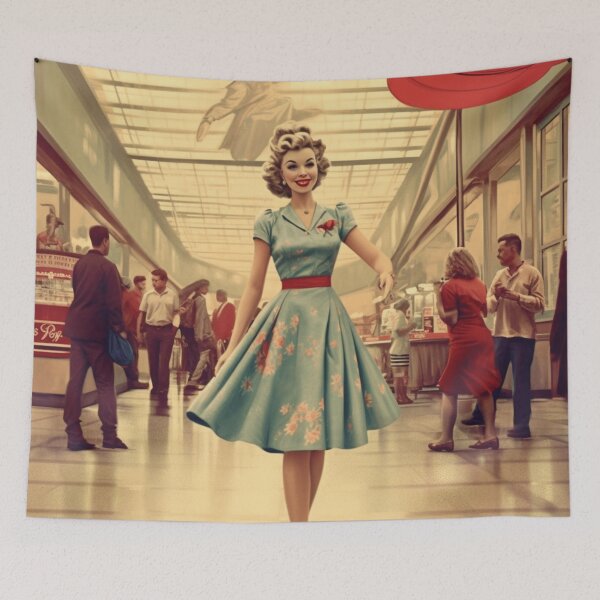 Item preview, A Pin Up Girl Walking at the Mall designed and sold by GoodOldVintage.