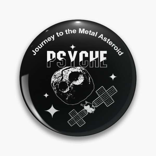 Item preview, Psyche mission to a metal asteroid logo (all white) designed and sold by SolidEarthArt.