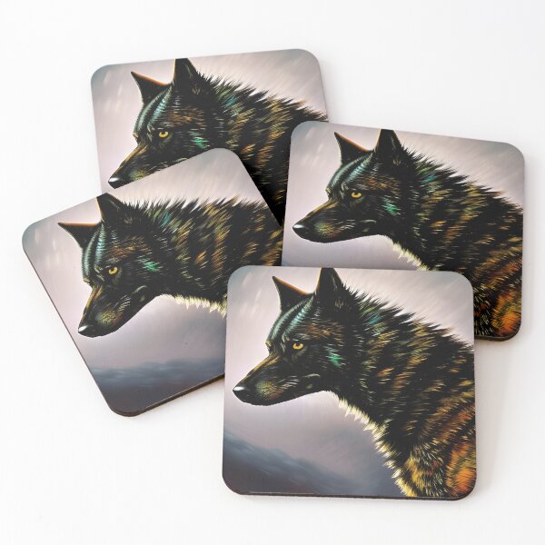 Item preview, Black Wolf against Dramatic Sky, impasto, Ai Generated Art  designed and sold by ACC .