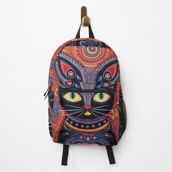 Item preview, Black kitten, folk art style designed and sold by SBD-Shop.