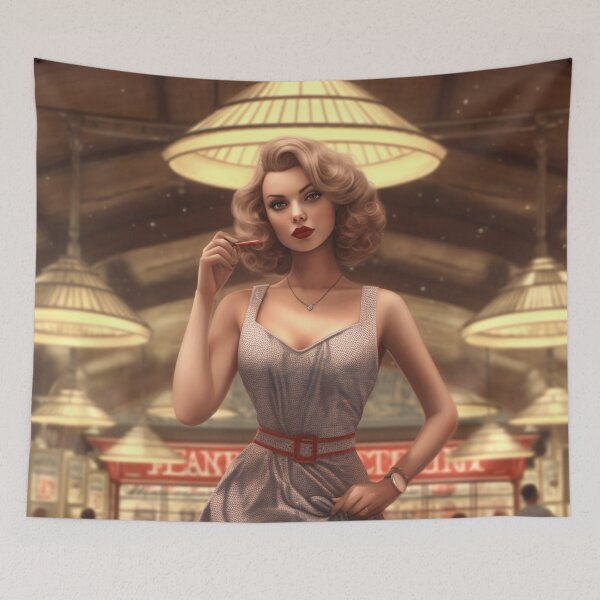 Item preview, A Pin Up Girl Walking at the Mall designed and sold by GoodOldVintage.