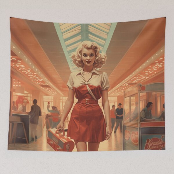 Item preview, A Pin Up Girl Walking at the Mall designed and sold by GoodOldVintage.