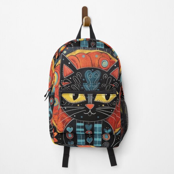 Item preview, Black kitten, folk art style designed and sold by SBD-Shop.