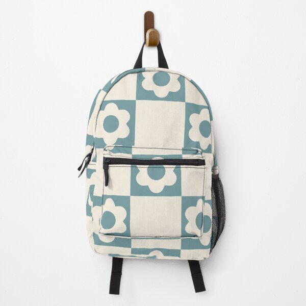Item preview, Deep Teal Flower Checkered designed and sold by SoulintheHome.