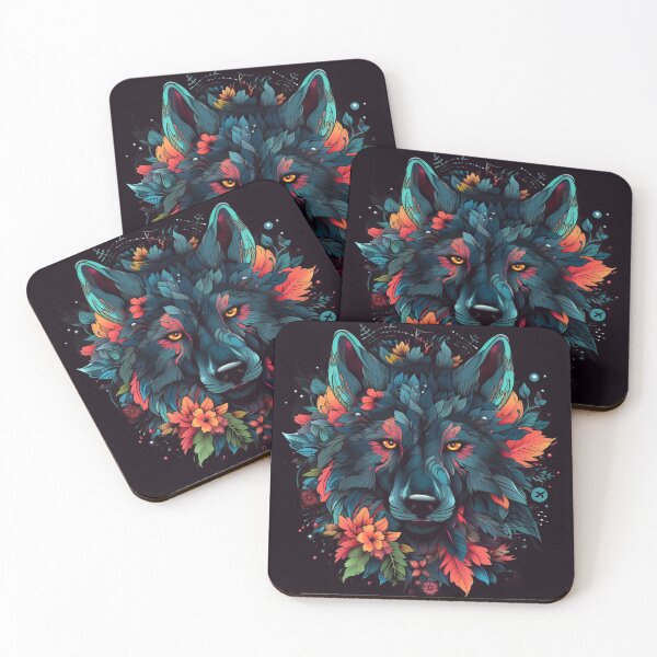 Item preview, Wolf with Flowers designed and sold by Adam Arts.
