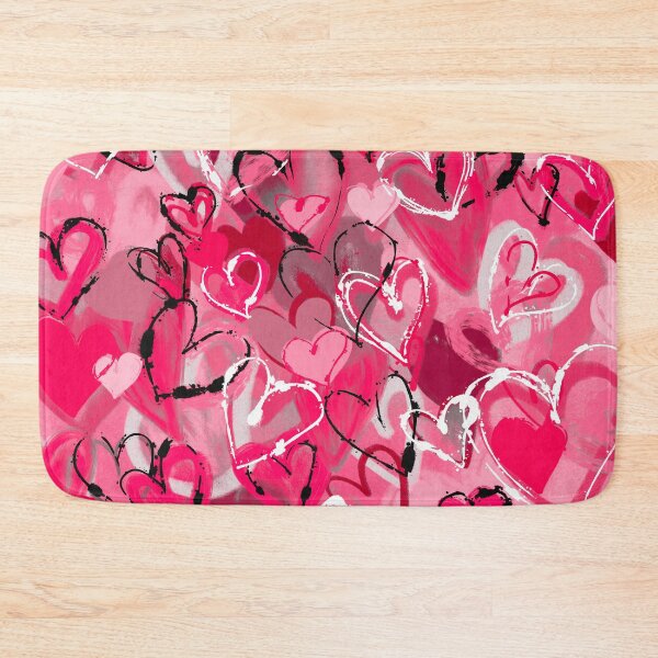 Item preview, Playful Pink Hearts: Abstract Acrylic Art with Ink Doodl designed and sold by CharlieCreates.