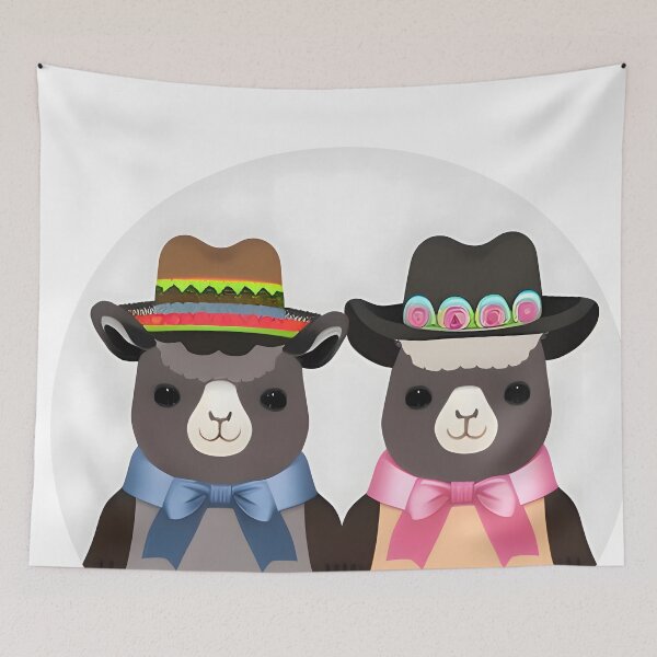 Item preview, Llamas with Alpaca Wool Hats Sticker designed and sold by worldofwhisper.