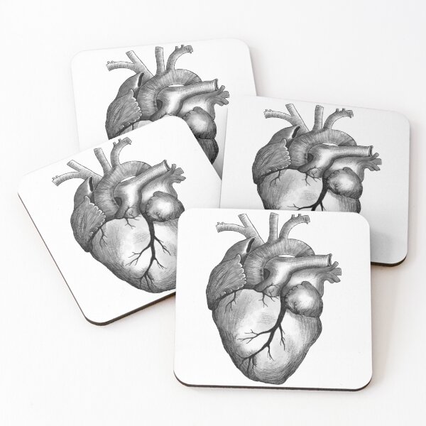 Item preview, Black and white human heart designed and sold by mrnart27.