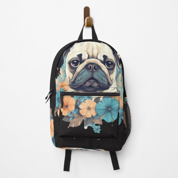 Item preview, Floral Pug Portrait: Vintage Delights designed and sold by lg whittaker.