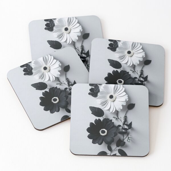 Item preview, flores minimalista preto e branco paintings designed and sold by stickerbuddy01.