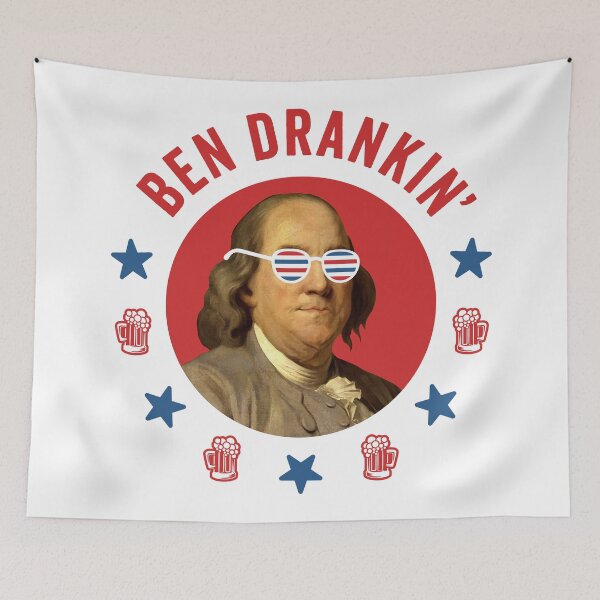 Artikelvorschau, Ben Drankin': Vintage Ben Franklin mit patriotischer Sonnenbrille für den 4. Juli entworfen und verkauft von hadleyfoo.