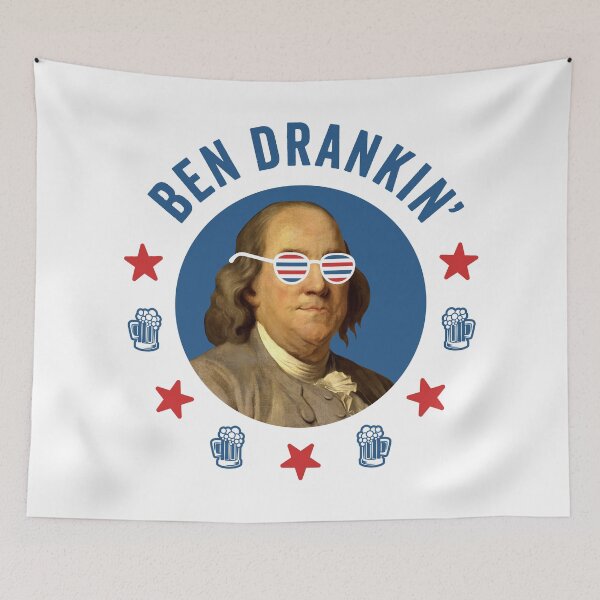 Artikelvorschau, Ben Drankin': Retro Ben Franklin mit patriotischer Sonnenbrille zum 4. Juli entworfen und verkauft von hadleyfoo.