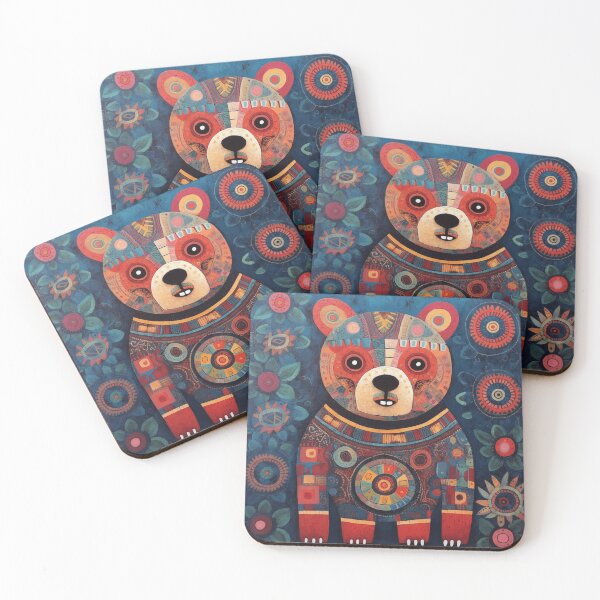 Item preview, cute bear, folk art style designed and sold by SBD-Shop.