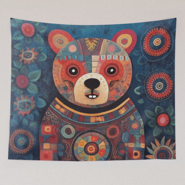 Item preview, cute bear, folk art style designed and sold by SBD-Shop.