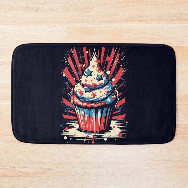 Item preview, Vintage Patriotic Cupcake - US Flag and Cake Lover designed and sold by madtoyman.