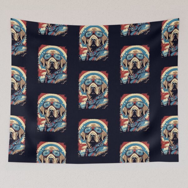 Artikelvorschau, Vintager patriotischer Labrador - US-Flagge und Hunde- oder Welpenliebhaber entworfen und verkauft von madtoyman.