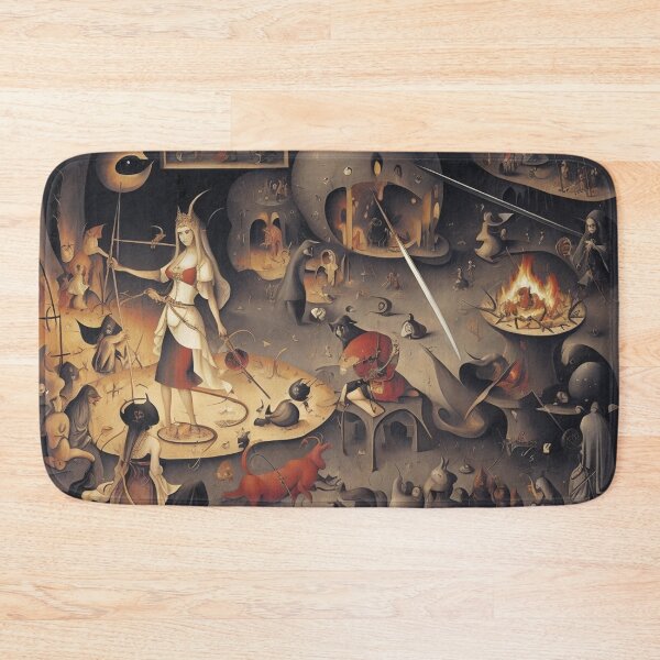 Item preview,   A twisted landscape in Hell with Demons and Fallen angels after Hieronymus Bosch designed and sold by Vintage Designs +.