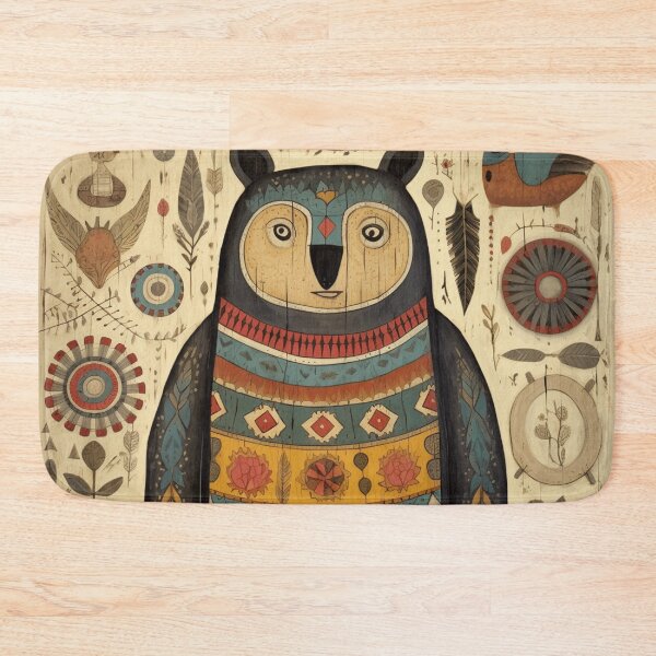 Item preview, cute little bear, folk art style designed and sold by SBD-Shop.