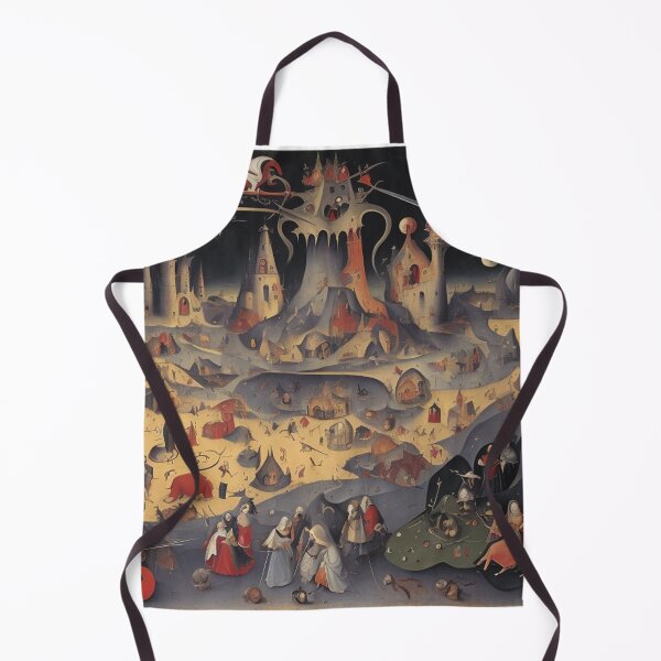 Item preview, The Garden of Unearthly Pain Hellscape in Hell with Demons and Fallen angels after Hieronymus Bosch designed and sold by Vintage Designs +.