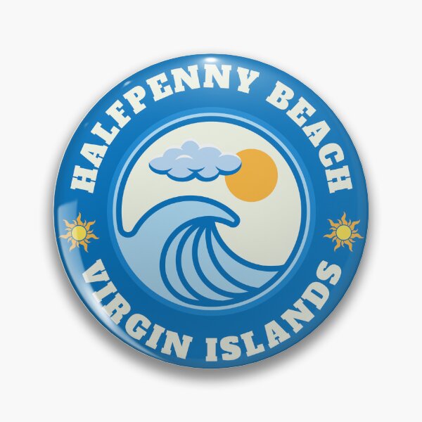 Artikelvorschau, Halfpenny Beach St. Croix Virgin Islands – Vintage-Logo für Sommerreiseziele entworfen und verkauft von Vintage-TM.