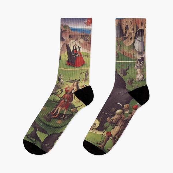 Item preview, The Garden of Unearthly Pain Hellscape in Hell with Demons and Fallen angels after Hieronymus Bosch designed and sold by Vintage Designs +.