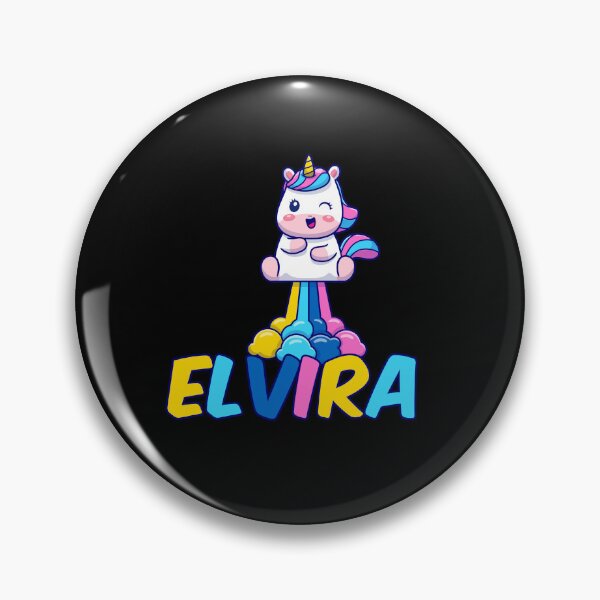 Item preview, Unicorn Poop Rainbow - Elvira Name Label (Black) designed and sold by NafilNafiz.