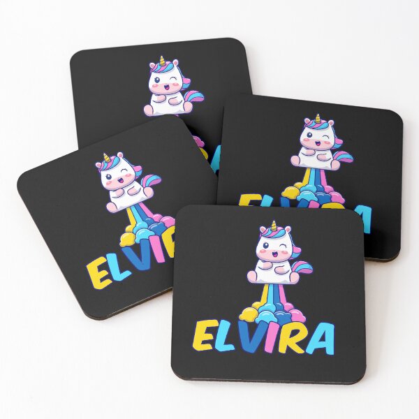 Item preview, Unicorn Poop Rainbow - Elvira Name Label (Black) designed and sold by NafilNafiz.