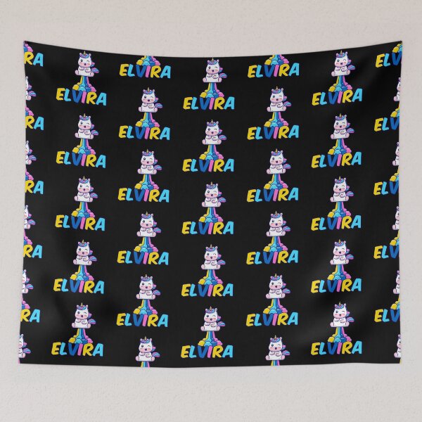 Item preview, Unicorn Poop Rainbow - Elvira Name Label (Black) designed and sold by NafilNafiz.