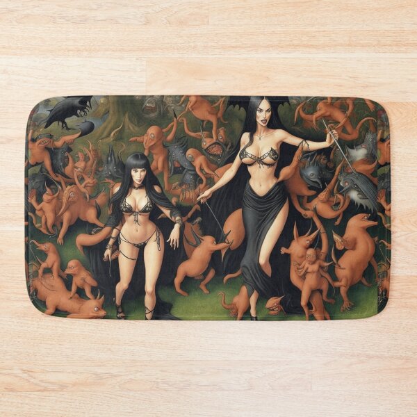 Item preview,  A twisted landscape in Hell with Demons and Fallen angels at the Witches sabbath after Hieronymus Bosch designed and sold by Vintage Designs +.
