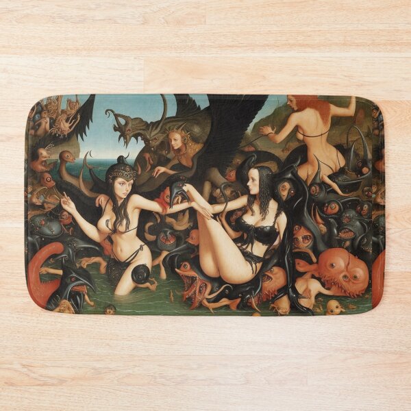 Item preview,  A twisted landscape in Hell with Demons and Fallen angels at the Witches sabbath after Hieronymus Bosch designed and sold by Vintage Designs +.
