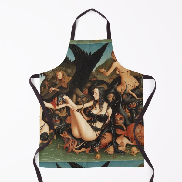 Item preview,  A twisted landscape in Hell with Demons and Fallen angels at the Witches sabbath after Hieronymus Bosch designed and sold by Vintage Designs +.