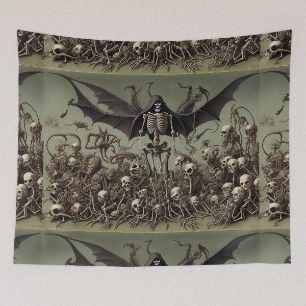 Item preview, The Lord of Death and his minions with Demons and Fallen angels at the Witches sabbath after Hieronymus Bosch designed and sold by Vintage Designs +.