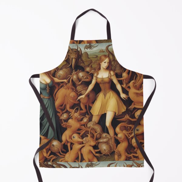 Item preview, A Pair of troubled witches betwixed Demons and Fallen angels at the Witches sabbath after Hieronymus Bosch designed and sold by Vintage Designs +.