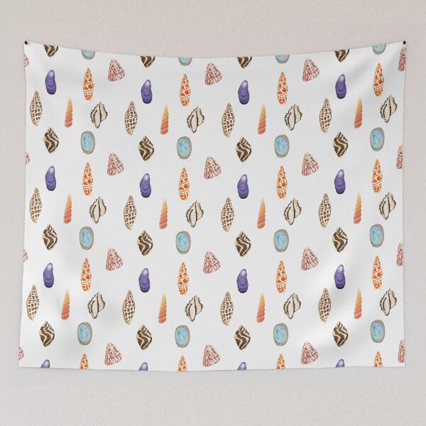 Item preview, Textured, patterned seashell pattern, white designed and sold by Naty Design Prague.