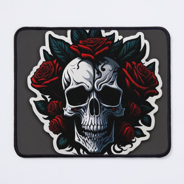 Item preview, Skulls and roses - love and death - sticker art designed and sold by ROBIN MACGREGOR.