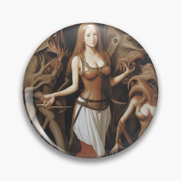 Item preview,  A Pair of troubled witches betwixt Demons and Fallen angels at the Witches sabbath after Hieronymus Bosch designed and sold by Vintage Designs +.