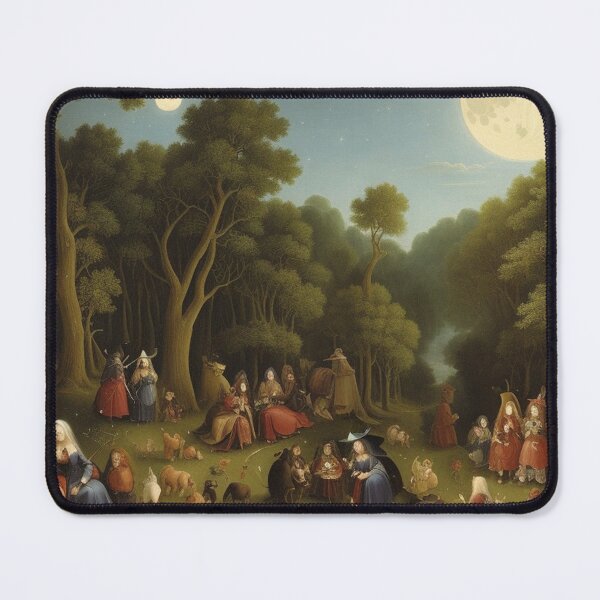 Item preview, A Woodland scene with full moon with Demons and Fallen angels at the Witches sabbath after Hieronymus Bosch designed and sold by Vintage Designs +.