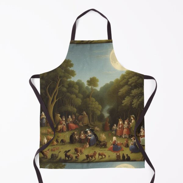 Item preview, A Woodland scene with full moon with Demons and Fallen angels at the Witches sabbath after Hieronymus Bosch designed and sold by Vintage Designs +.