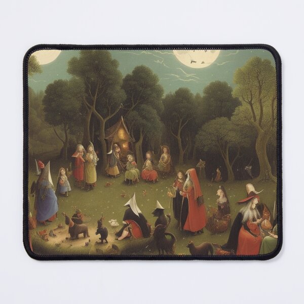Item preview, A Woodland scene with full moon with Demons and Fallen angels at the Witches sabbath after Hieronymus Bosch designed and sold by Vintage Designs +.