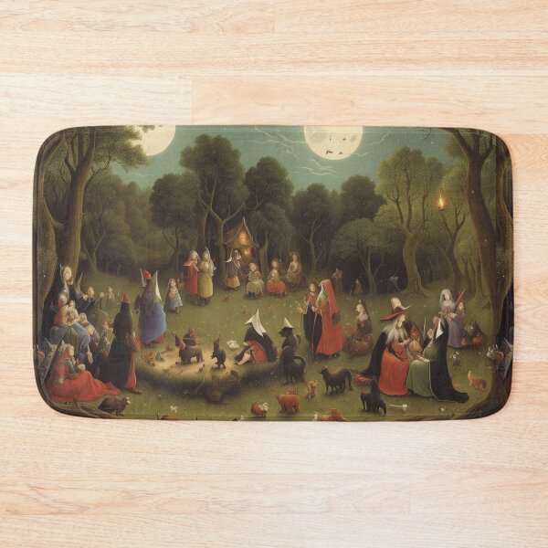 Item preview, A Woodland scene with full moon with Demons and Fallen angels at the Witches sabbath after Hieronymus Bosch designed and sold by Vintage Designs +.
