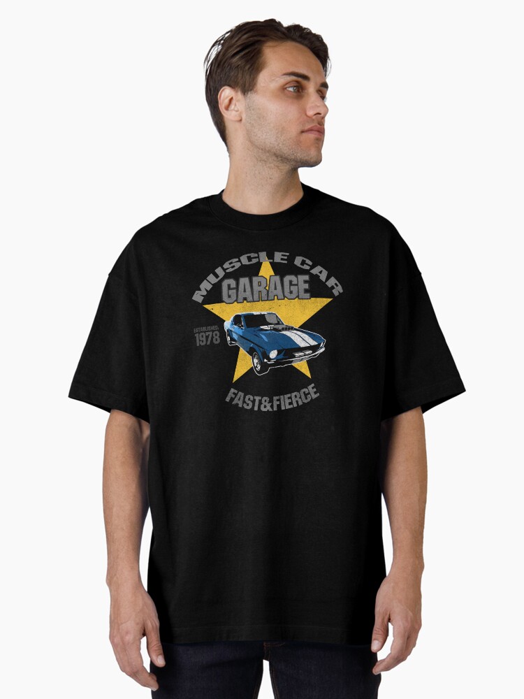 Thumbnail 2 of 7, Oversized T-Shirt, Yellow Muscle Car designed and sold by peterpopkencom.